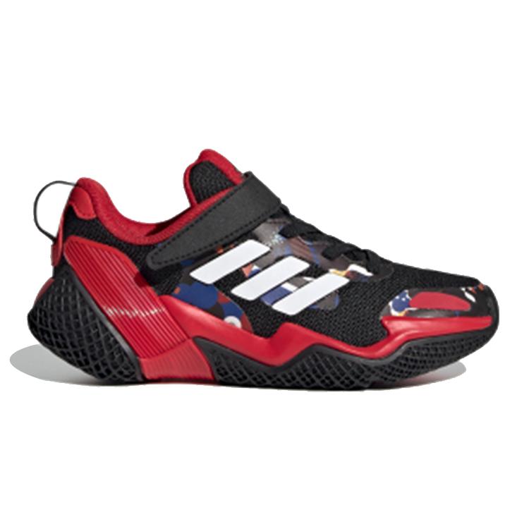 adidas 4Uture Rnr ''CNY'' El K Fabric Slip Resistant Abrasion Resistant Low Top Running Shoes Black Red White Kids' FZ4589