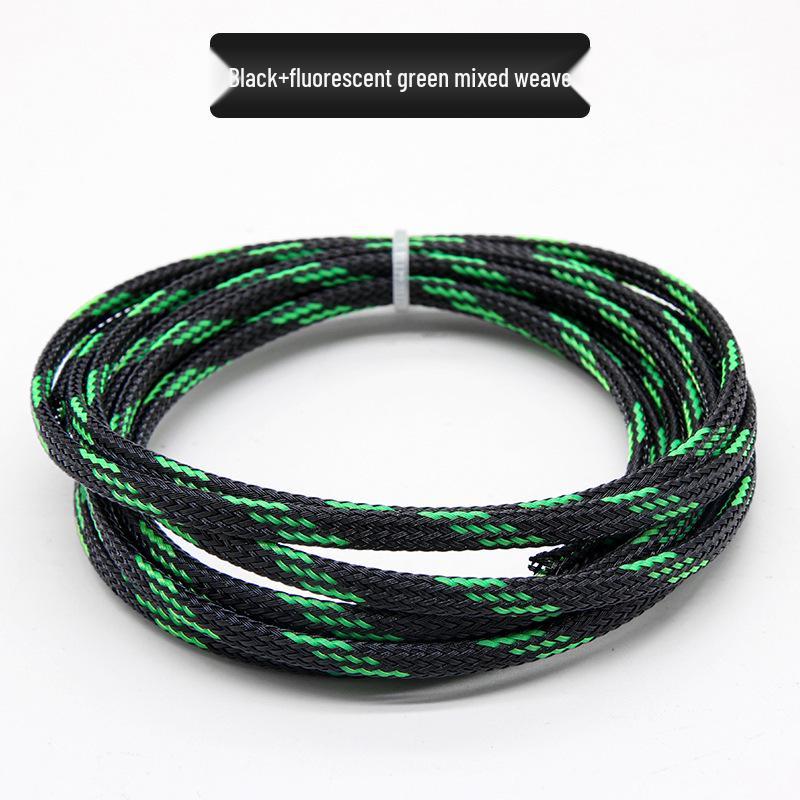 PET Braided Expandable 3mm Snakeskin Mesh Audio Cable Sleeve, Nylon Shockproof, 5 Meters