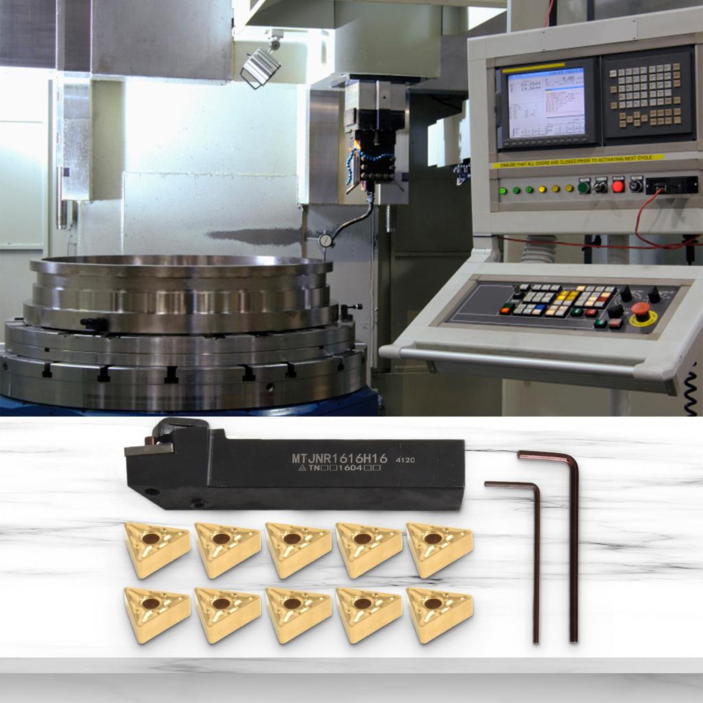CNC Turning Kit MTJNR1616H16 Tool Holder and 10 TNMG160408 Inserts for Enhanced Performance In Tough Environments