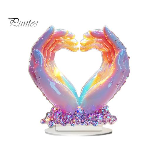 

Украшение в виде сердца, украшение в виде сердца ко Дню святого Валентина, цветное 2D-плоское акриловое настольное украшение, подарок на годовщину, помолвку, свадьбу A