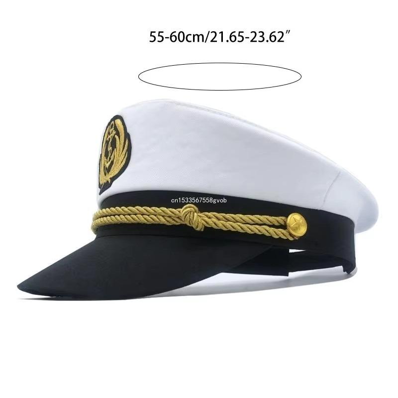 Adult Yacht Sailor Captain Hat Adjustable Men's and Women's Party Hat Makeup Ball Dressing Event Excellent Stylish Accessories
