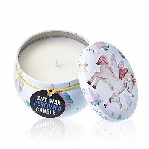 Soy Wax Scented Tin Candle Moonstone Unicorn