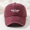 Fashionable Letter Print Baseball Cap, Retro Washed Cap, Versatile Baseball Cap, Fishing Cap, Hip-hop Curved Brim Hat