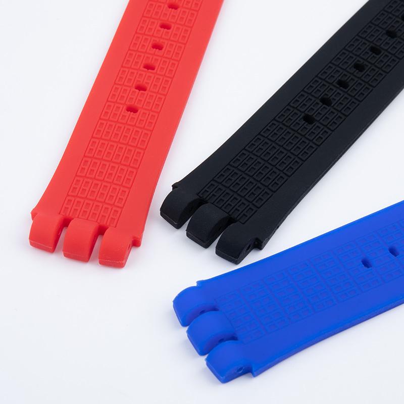 Concave Mouth 24x22mm Soft Silicone Rubber Colorful Watch Band Accessories For Swatch Strap For IRONY SCUBA 200 Belt Pin Buckle