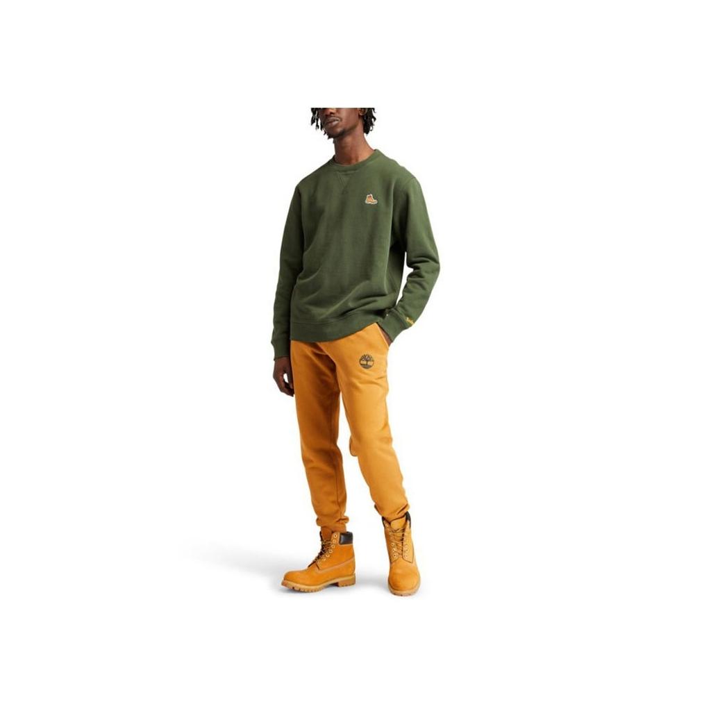 Timberland Martin Boots Embroidered Pullover Round Neck Sweatshirt Men sweatshirt Green A2DB6-U31