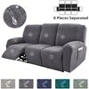 1/2/3 Seater Recliner Sofa Covers Leaves Jacquard Couch Slipcovers Elastic Water Repellent Armchair Covers for Living Room Hotel