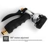 Electroplated High-Pressure Multifunctional Shower Head & Garden Watering Nozzle for Landscaping & Car Washing