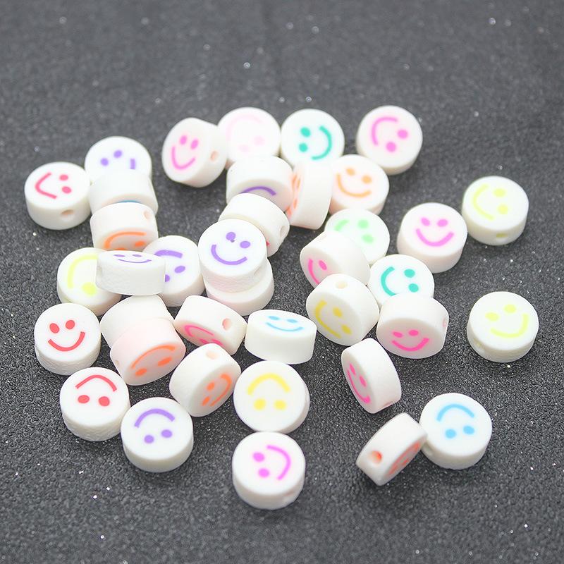 Soft Pottery Pieces Beaded Diy Mobile Phone Chain Accessories Loose Beads Smiley Face Letters Animal Fruit Mixed Soft Pottery