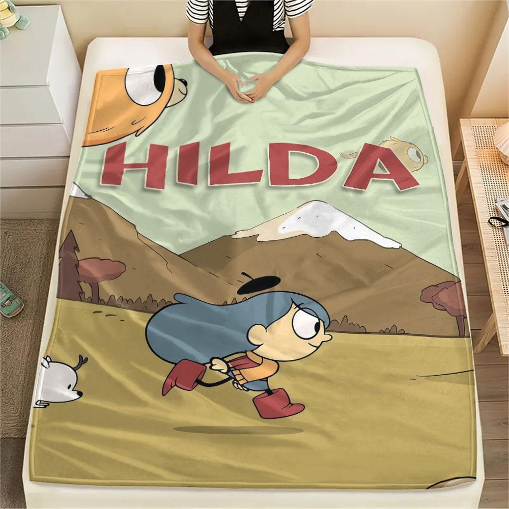 Hilda Poster Printed Flannel Blanket, soft throw for bedroom sofa, washable, fan merchandise, great gift.