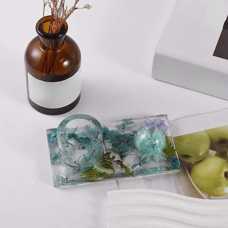 Silicone Mold for DIY Incense Insert Tray Candlestick Concrete Cement Mould Match Holder Plaster Resin Molds Supplies