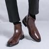 Men's high top leather shoes Trendy minimalist design style Outdoor Fashion Party Daily office and business men's short boots