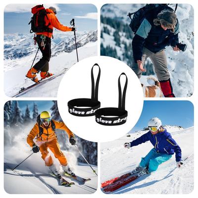 4 Stück/Set Winter-Skihandschuhe Elastisches Handgelenkband Aufhängbar Nylon-Schneehandschuhe Outdoor-Ski-Zubehör Zum Skifahren Wandern