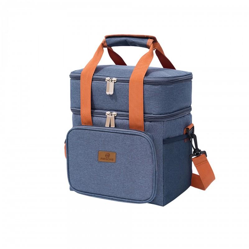 Double-Layer Insulated Lunch Bag With Ice Pack Carrier Portable Thermal Tote Work School Outdoor Picnic