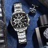 CRRJU New Watch 2305 Men's Watch Solid Stainless Steel with Six-pin Steel Strap Business Watch