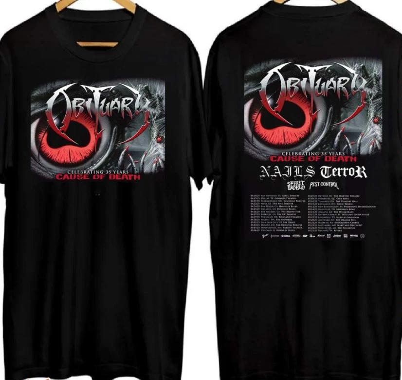 Obituary Cause Of Death 35th Anniversary Tour 2025 Classic Men Shirt T 3XL