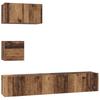 Wall Mounted TV Cabinet Set 3 Pcs Reclaimed Wood Effect Particleboard