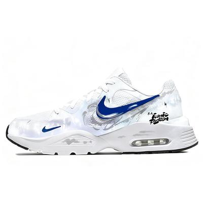 Air Max Fusion Mesh Cushioning Low Top Casual City Commuting Running Shoes Men's White Blue CJ1670-102(Team2007-)