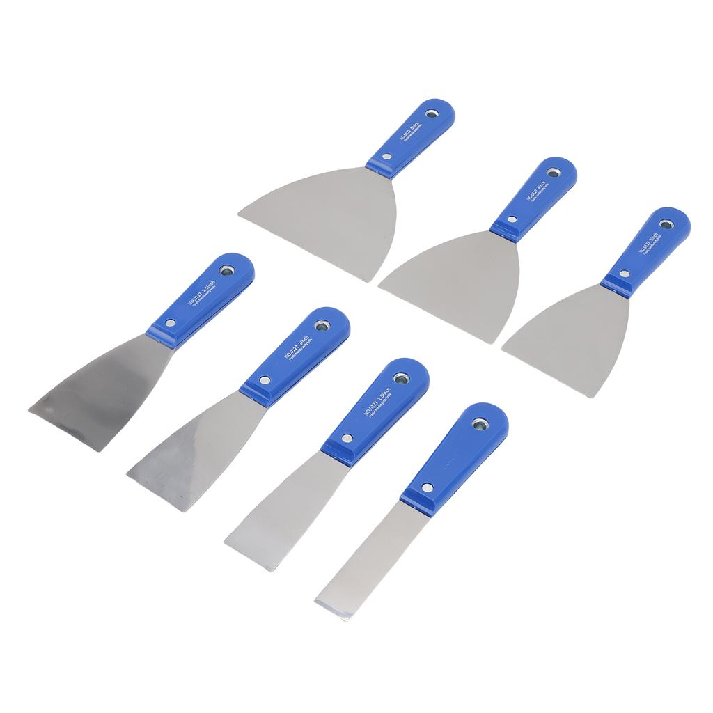 7PCS Putty Scrapers Carbon Steel Spatula Set with Storage Bag for Applying Plaster Repairing