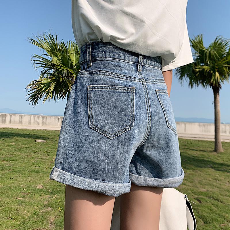 Summer Denim Shorts High Waist Denim Wide Leg Pants Women