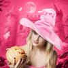 Twisted Witch Hat For Women Soft Cloth Material Halloween Costume Party Accessory Foldable Design