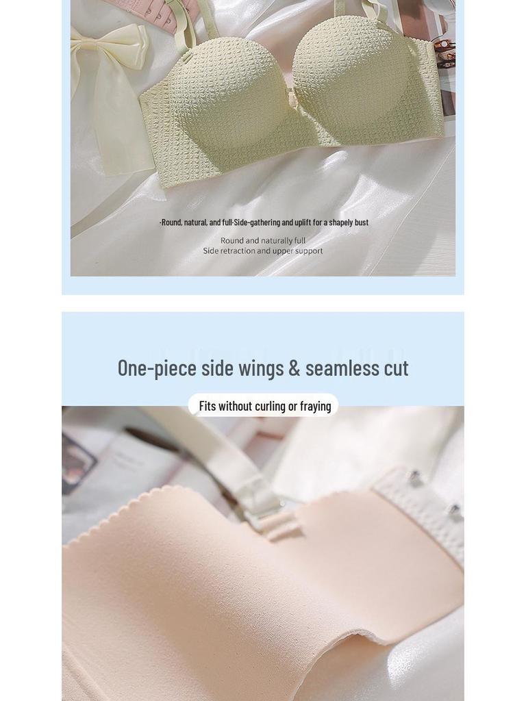 Nahtloser Push-Up-BH für Damen: Verbesserter Halt, Ohne Bügel, Auslaufschutz, Feste Schale, Seitenhalt, Einteiler-Design.