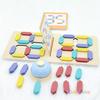Family Parent-Child Interactional Digital Cognition Puzzle Tabletop Game Montessori Wooden Building Block With Cards Battle Toy