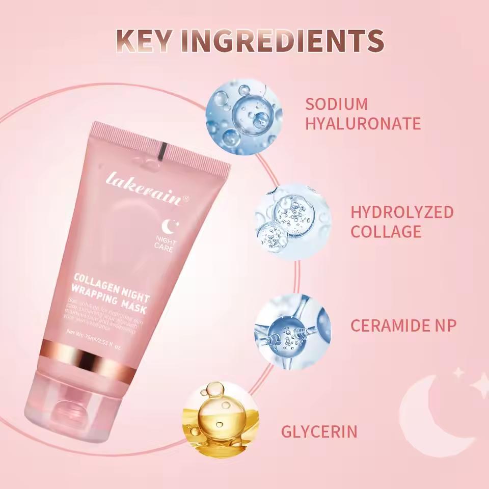 Collagen Wrapped Night Mask,Moisturizing Firming,Deeply Hydrates Reduces Skin Texture,Night Care Mask Ideal for Use Before Bed