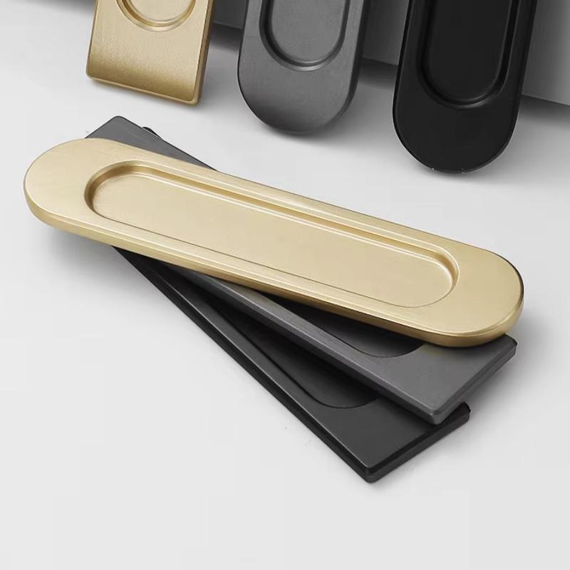 2Pcs Barn Door Sliding Pull Door Hidden Furniture Hardware Handle Self-Adhesive Bathing Room Glass Door Pulls