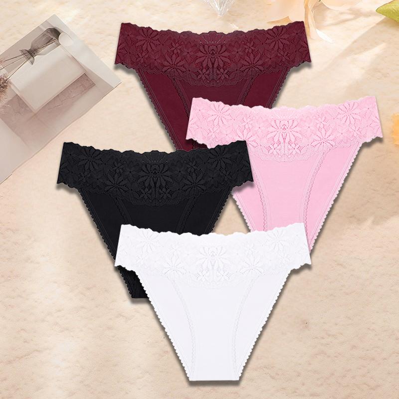 

FINETOO 4 шт./компл. Кружевное сексуальное нижнее белье Женские трусики нового стиля с низкой посадкой Бесшовные женские Т-образные трусики для йоги и фитнеса Интимное белье XL&Set
