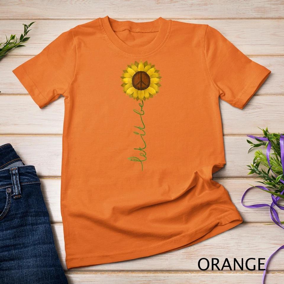 Let It Be - Peace Sign Sunflower Hippie Gypsy Soul T Shirt Unisex T-shirt 9 2XL