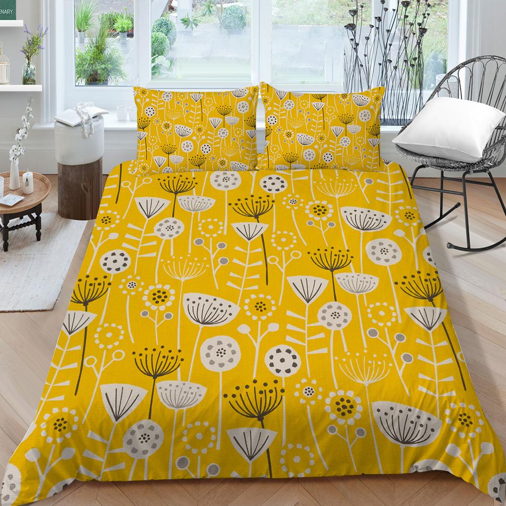 Duvet Cover Set Leaf Pattern Bedding Set Cover Plant Bedding Suit Soft Home Textiles Girl Quilt Cover Single Size Pillowcase
