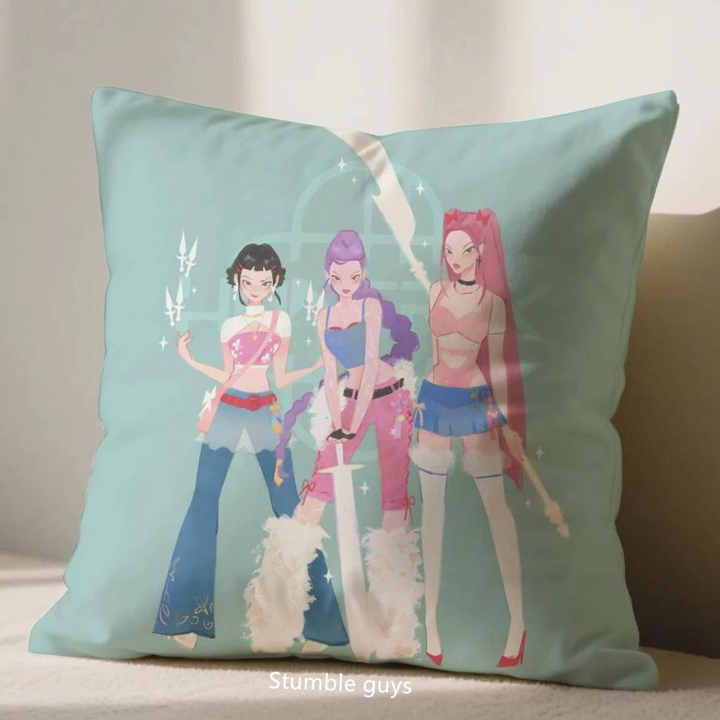 Demon Hunters Kpop Cushion Cover Anime 45X45cm Sofa Pillowcase Decorative