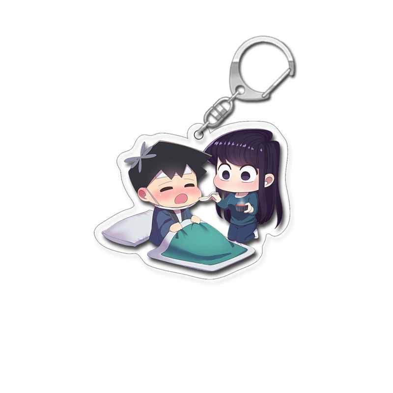 Anime Keychain Komi San Wa Komyushou Desu Women's Komi Shoko Keyring Men's Acrylic Accessories Cute Kawaii Couple Pendant Gift