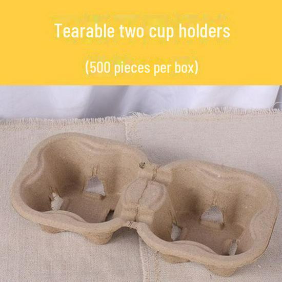 Enhanced Milk Tea Cup Holder: Tearable Into 2 or 4 Sections, Perfect for Beverages and Pulp.