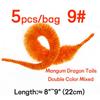 Bimoo 8"~9" Ny Magnum Dragon Tail Dobbel Farge Blandet Myk Syntetisk Chenille Saltvannsfiske Flue lokke Agnfisk bindemateriell
