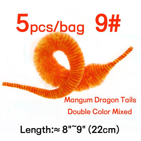 Bimoo 8"~9" Ny Magnum Dragon Tail Dobbel Farge Blandet Myk Syntetisk Chenille Saltvannsfiske Flue lokke Agnfisk bindemateriell