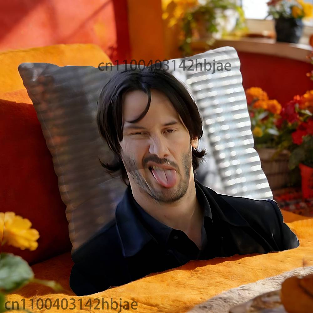K-Keanu R-Reeves Kissenbezug Für 45x45cm 55x55cm 30x30cm Quadratischer Auto-Kissenbezug Heim-Schlafzimmer-Dekor Geschenk