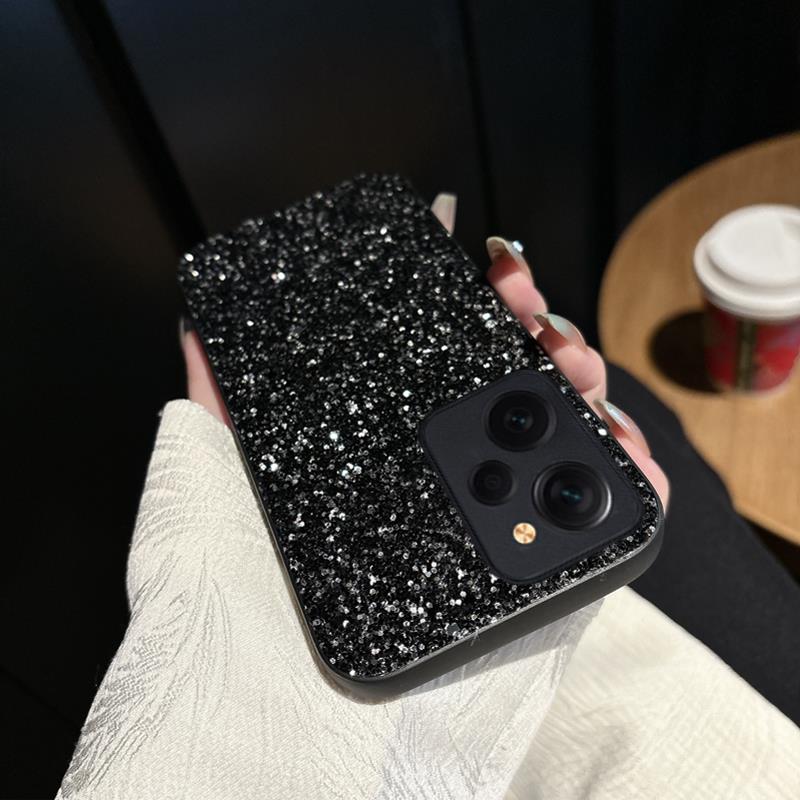 Luxury Black Rhinestone Glitter Diamond Leather Fashion Phone Case For Xiaomi Redmi Note 11 12 13 Plus Pro + 4G 5G 11S 12S Cover