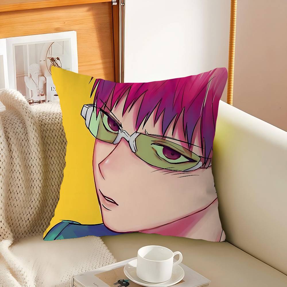 K-Kusuo Saiki Cushion Cover Pillowcase Upholstery Sofa Throw Pillow Home Decor Pillowcas