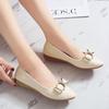 Spring Woman Flats Shoes Ballets Metal Buckle Bow Ladies Ballerina Dress Pointed Toe Slip on Loafers OL Office Casual Sapatos