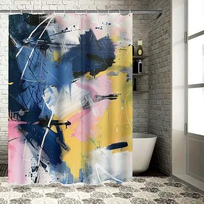 Bunte Pinselstriche Duschvorhang Dekoration für Badezimmer Modernes Design Muster Heimdekoration