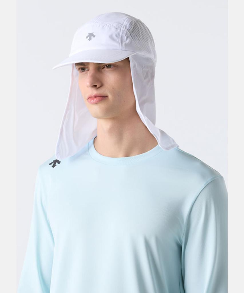 DESCENTE Integrated Running Sunshade Cap White Sr123Rcp30