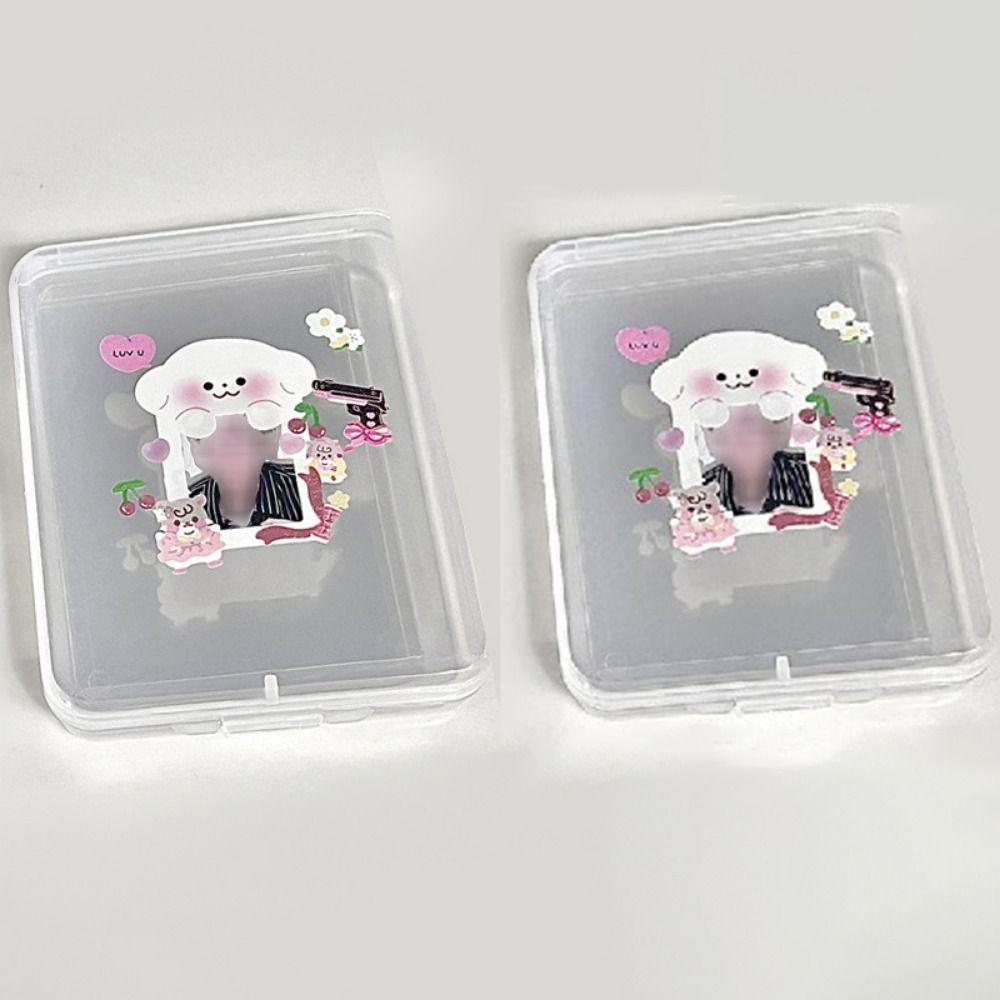 Transparent Card Storage Case Dustproof Flip Storage Box Photocard Storage Box  Stationery