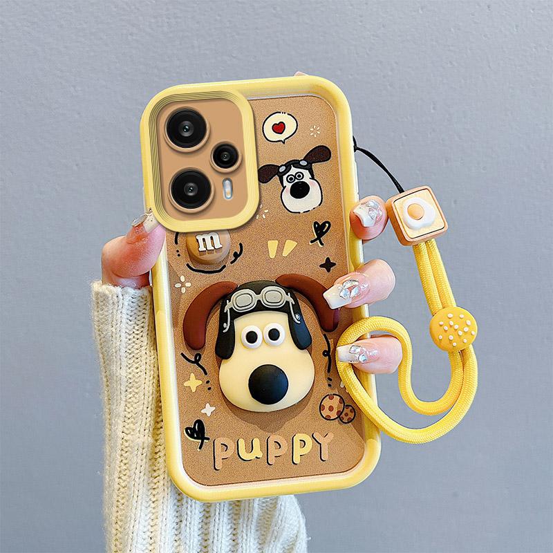 

Противоударный чехол KEYSION для Xiaomi POCO F5 Pro со шнурком, мягкий силиконовый чехол-накладка с милой 3D-мультяшной куклой для телефона POCO F5 for POCO F5