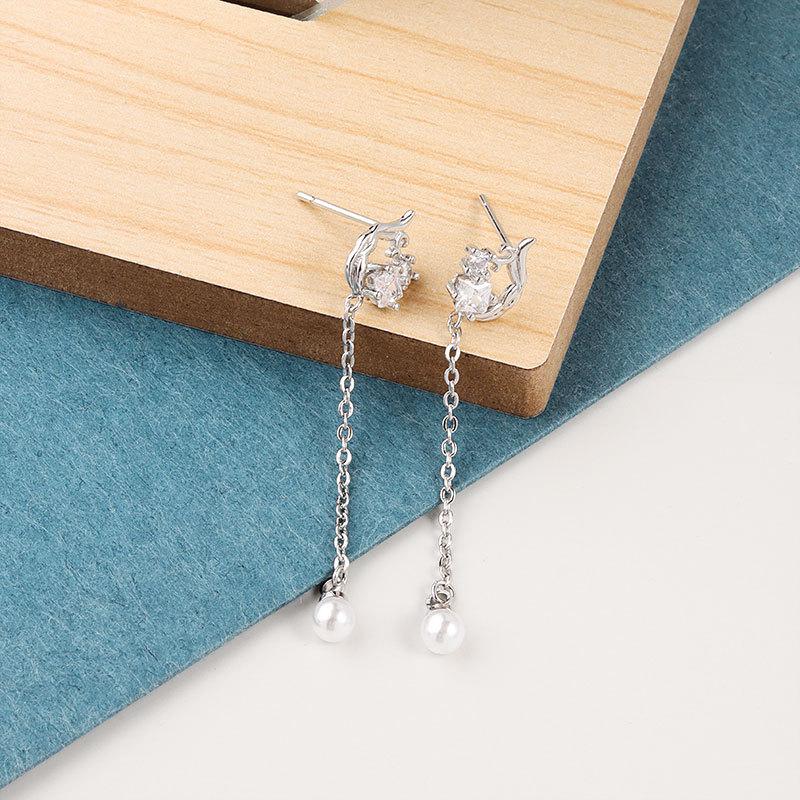 Lindon kobberlegering sirkon øredobber Drop øredobber for kvinner bryllupsfest gaver