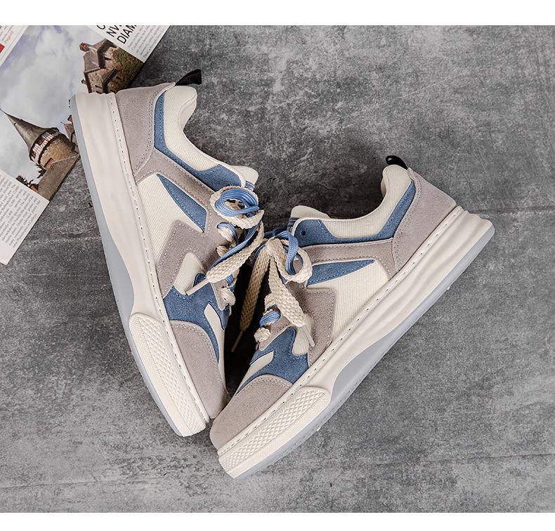 2024 Autumn Trendy Men's Thick-Soled Korean Style Casual Canvas Sneakers