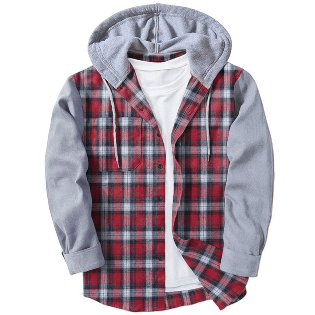 Men's Casual V-neck Knitted Fitted Shirt Jacket