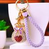 Elegant Rhinestone Embellished Heart Lucky Bag Keychain For Creative Gift Giving
