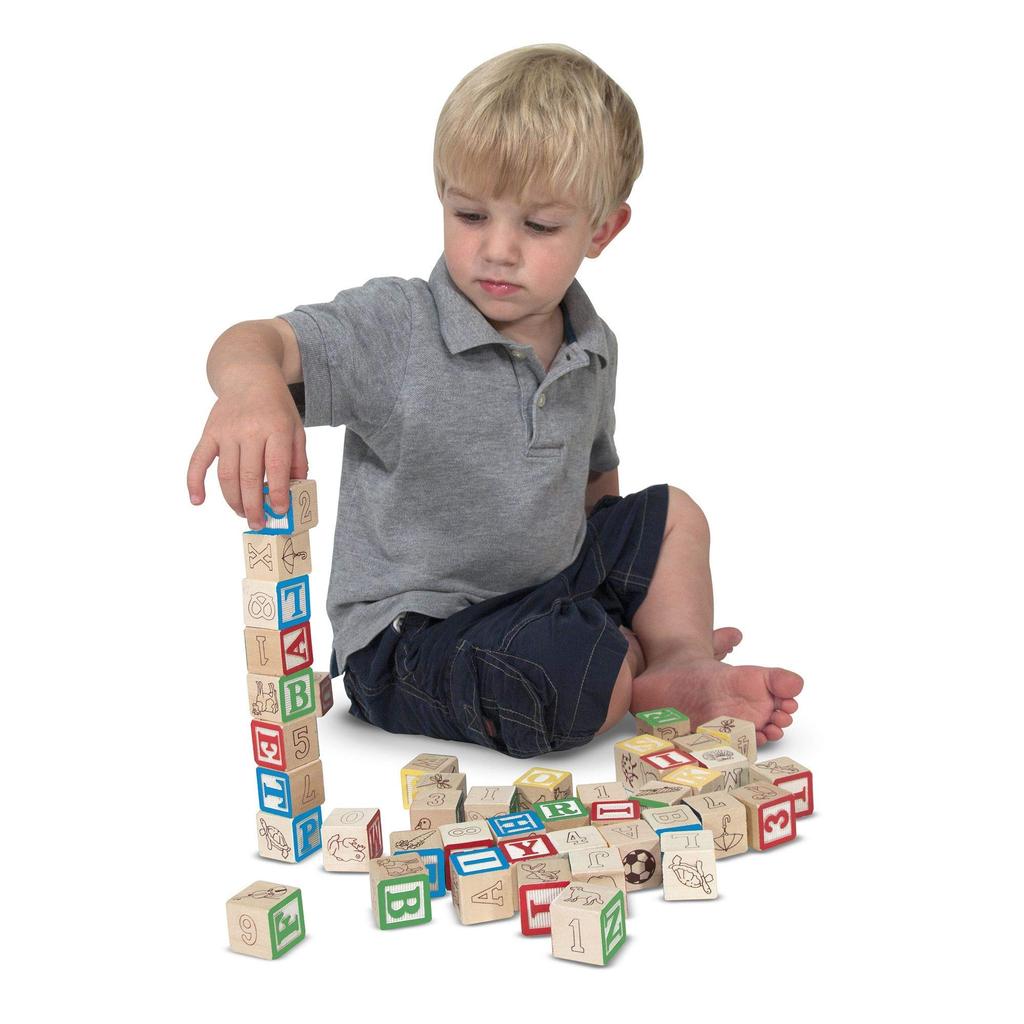 Melissa & Doug ABC 123 Wooden Blocks 1900