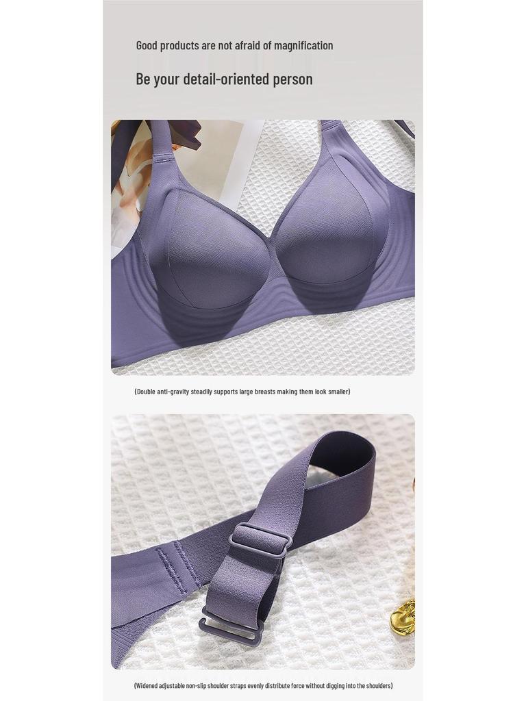 Wirefree Large Bust Minimizer Bra - Women's Anti-Sagging Seamless Support with Fixed Cup